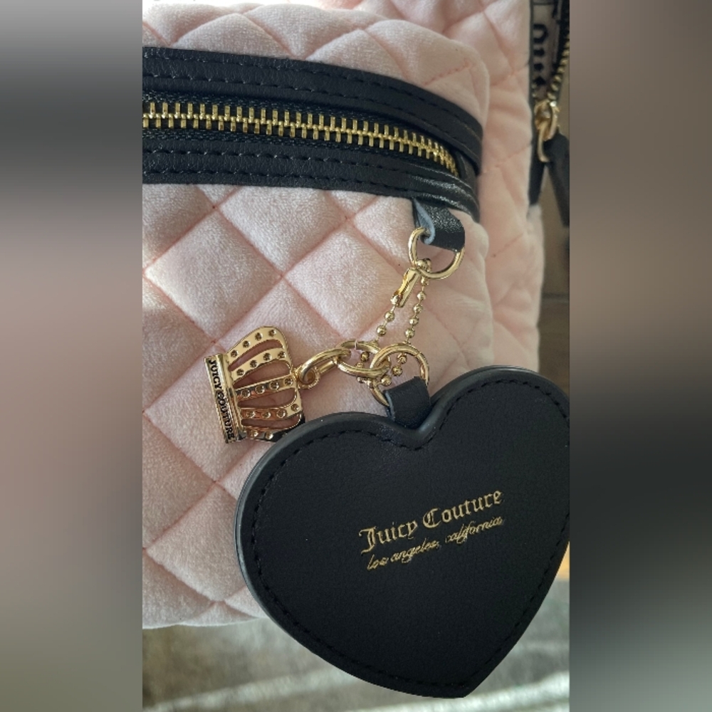 Juicy Couture 💅✨ Soft Pink Royal Moment Velour Velvet Backpack Bag Handbag NWT - Picture 7 of 9